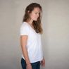 Le tee-shirt en lin blanc français col V PAïSAN