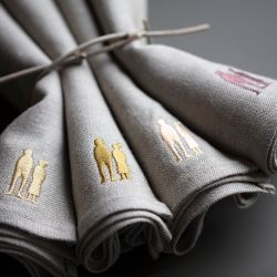 Serviettes de table en lin épais
