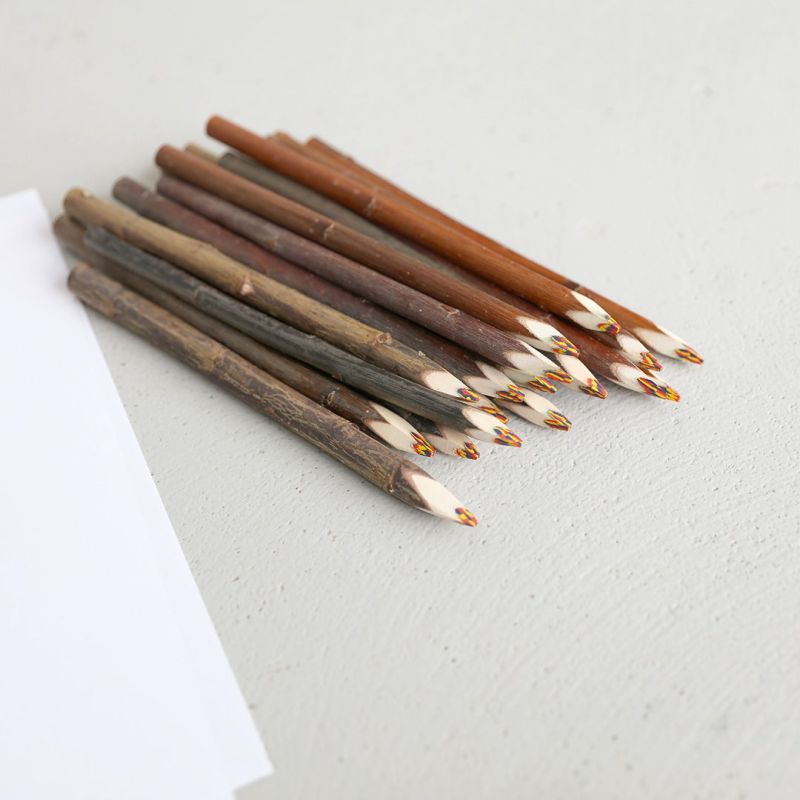 Le crayon multi-couleurs en bois d'osier 20 cm PAïSAN