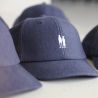 Casquette en lin bleu marine PAïSAN - Broderie blanche