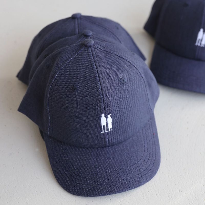 Casquette en lin bleu marine PAïSAN - Broderie blanche