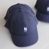 Casquette en lin bleu marine PAïSAN - Broderie blanche