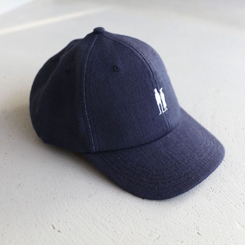 Casquette en lin bleu marine PAïSAN - Broderie blanche