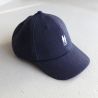 Casquette en lin bleu marine PAïSAN - Broderie blanche