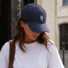 Casquette en lin bleu marine PAïSAN - Broderie blanche