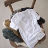 Le tee-shirt en lin blanc français col V PAïSAN