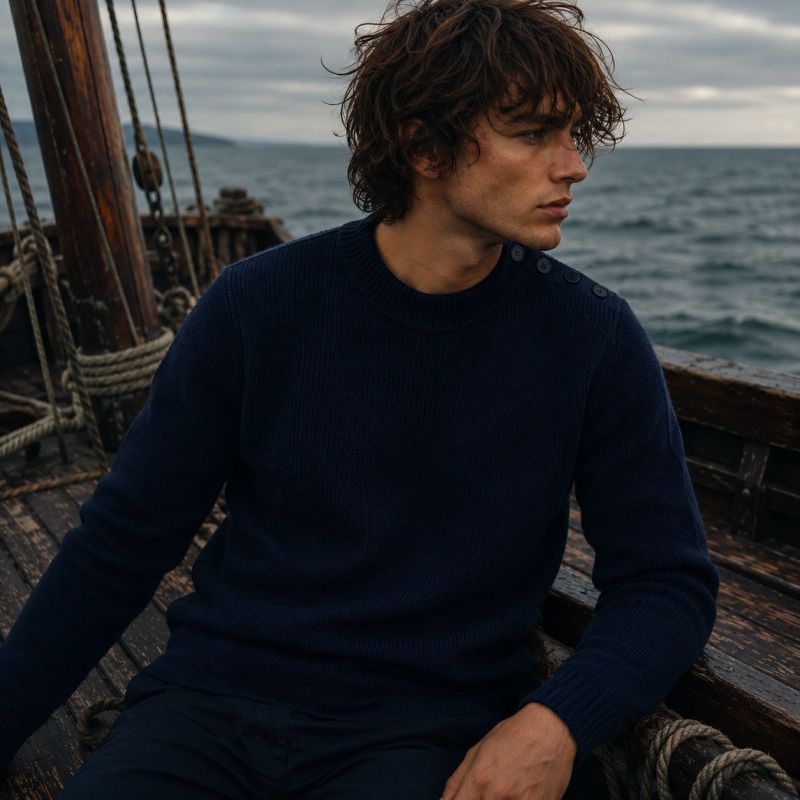 PAïSAN x Royal Mer - Pull marin "Le Bleu" 100% laine Mérinos française