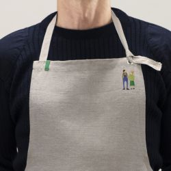 Tablier en lin - broderie PAïSAN