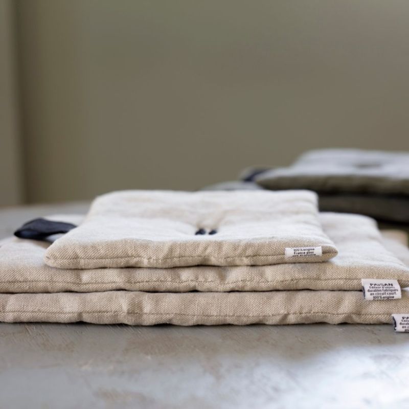Le dessous de plats en lin et ouate de fibres recyclées PAïSAN