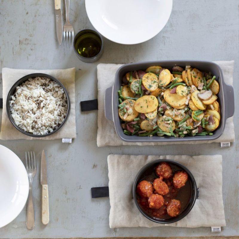 Le dessous de plats en lin et ouate de fibres recyclées PAïSAN