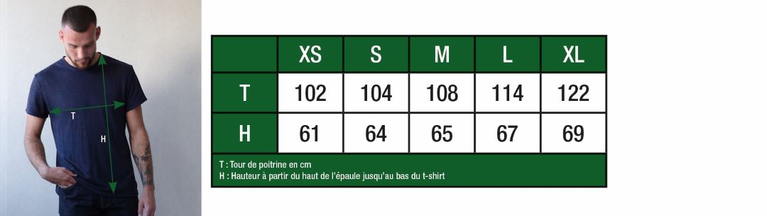 Grille de taille Tee-shirt en double fil de lin français PAïSAN
